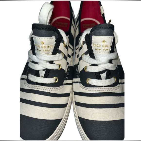 Keds For Kate Spade New York - Lace Up Black and White Tennis Shoes - SZ 8 - Picture 3 of 10